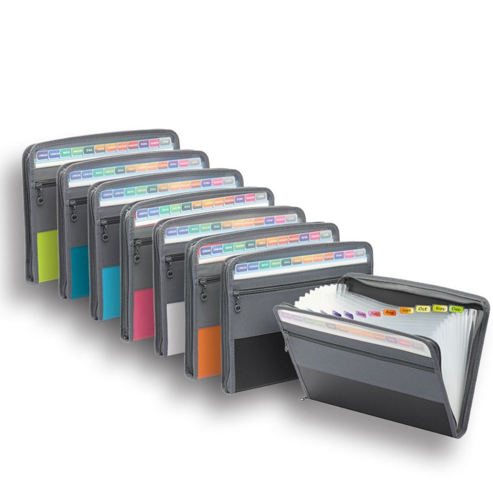 Expandable Accordion File Folder 13 Pockets - PVC Expanding File Organizer A4 Sized