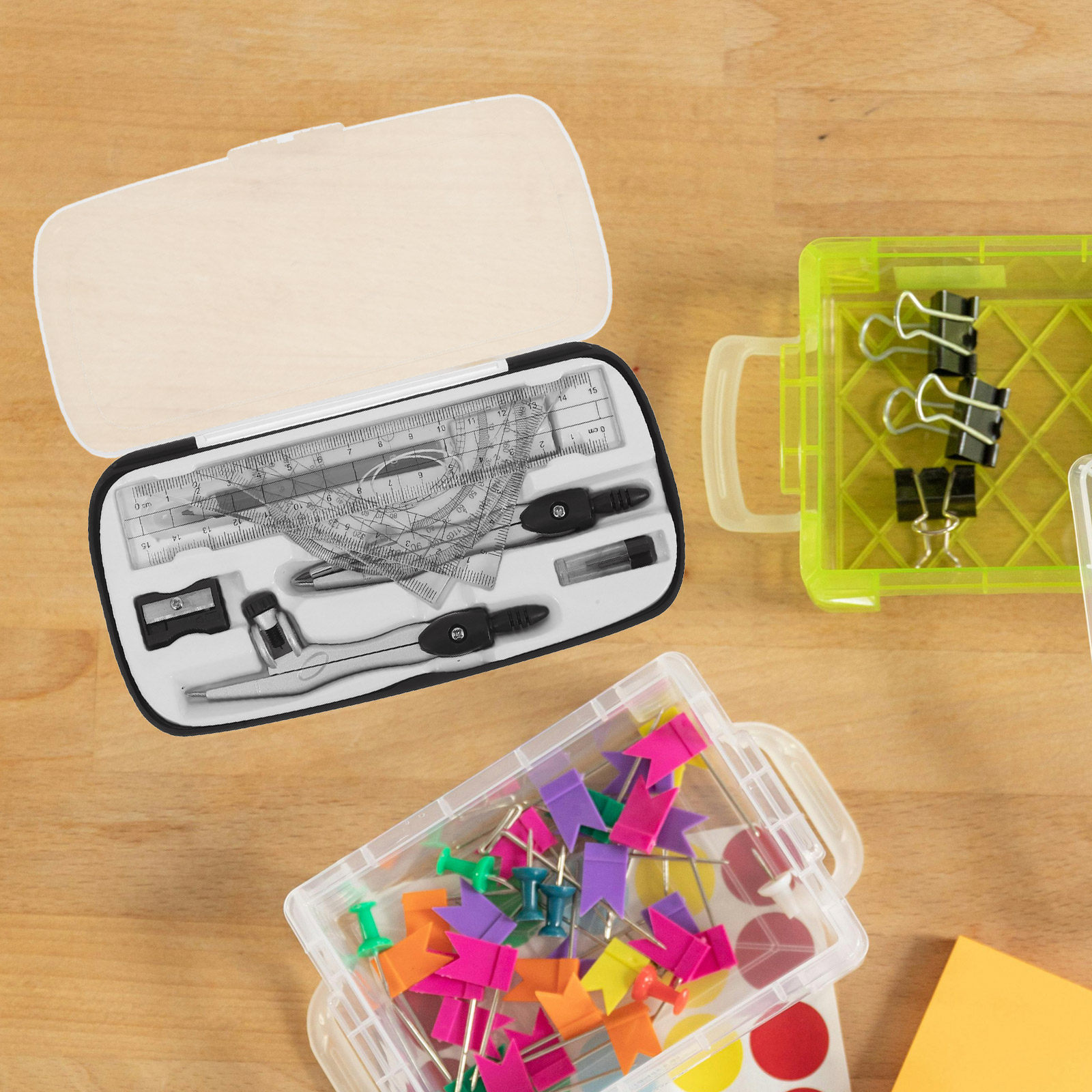 1Set Geometry Drawing Set with - đánh giá và giá Math Geometry Set With Compass