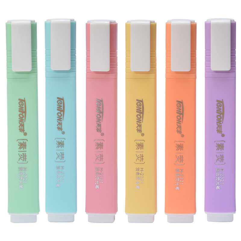 6 Pcs/set Flat Shape Pale Colo - đánh giá và giá Pastel Highlighter Set Double Ended