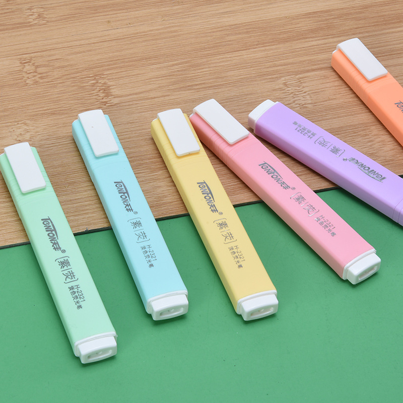 6 Pcs/set Flat Shape Pale Colo - đánh giá và giá Pastel Highlighter Set Double Ended