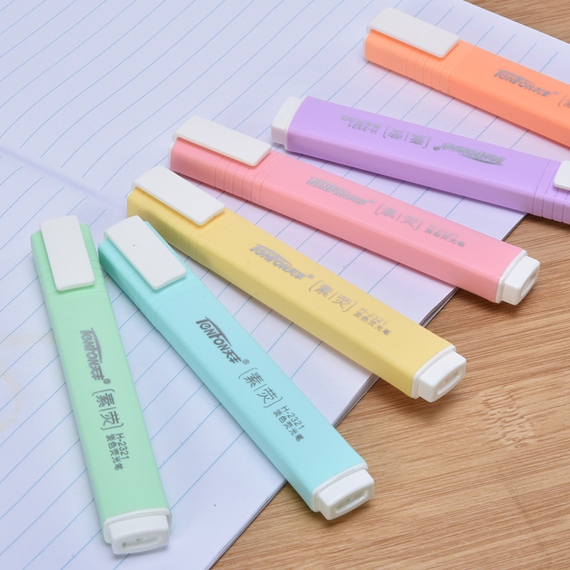 6 Pcs/set Flat Shape Pale Colo - đánh giá và giá Pastel Highlighter Set Double Ended