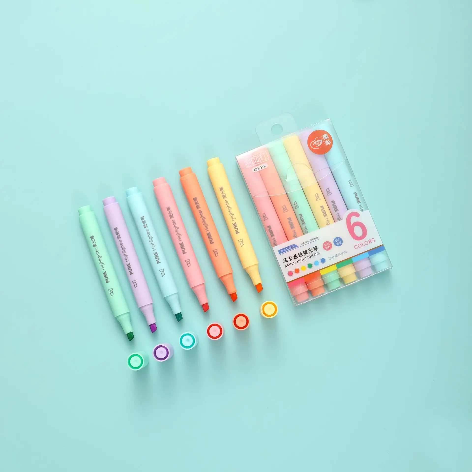 6Pcs/set Pastel Color Macaron  - đánh giá và giá Pastel Highlighter Set Double Ended